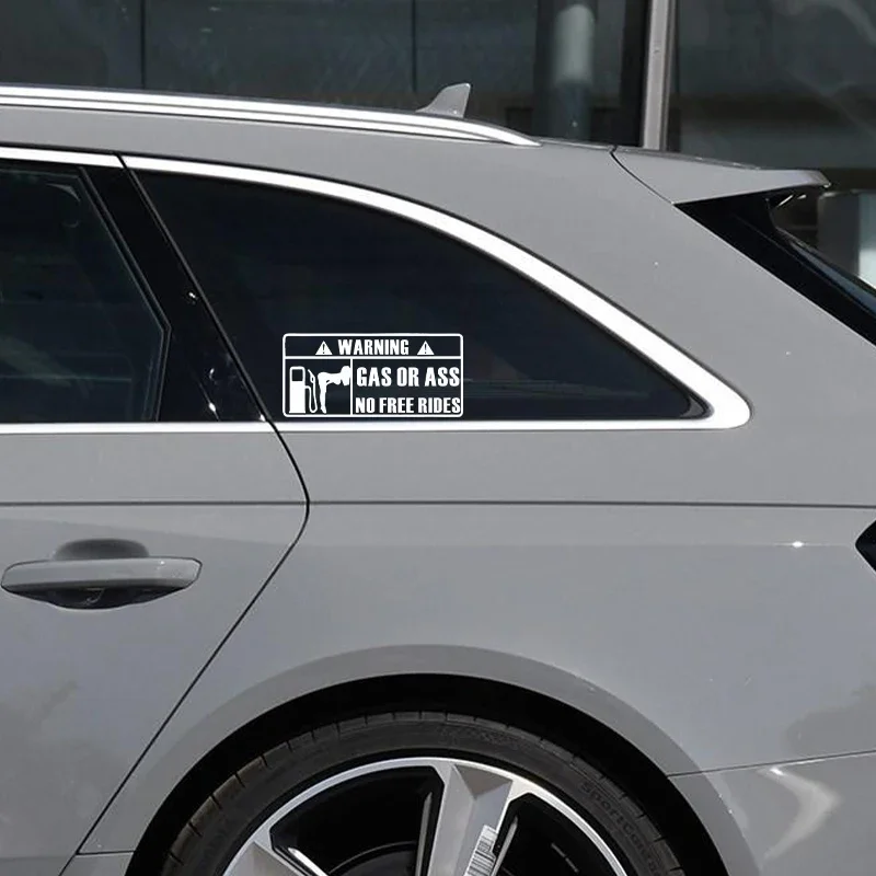 15*7CM Car Interior Personality Stickers GAS GRASS or ASS Unmanned Free Ride Car Windows Vinyl Stickers Waterproof Custom image 2