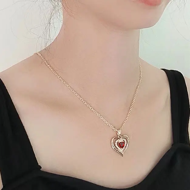 Heißer Verkauf: Romantische Sakura-Rosa Ewige Rose Schmuckbox & Herzförmiger Edelstein Edelstahl-Halskette – Überraschungsgeschenk zum Muttertag für Frauen – Detail 11