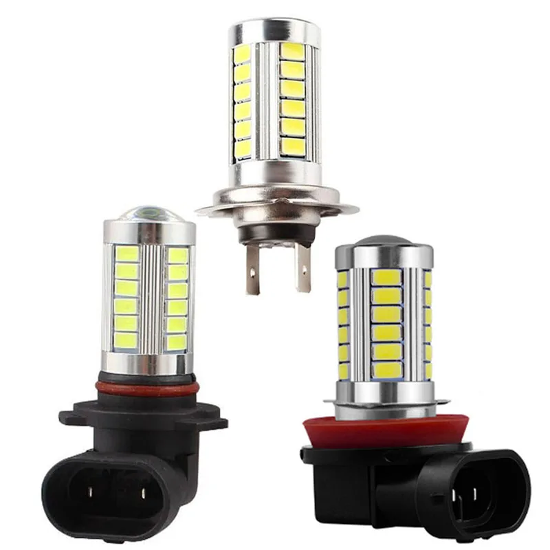 H7 H11 9005 9006 Car LED Front Fog Lamp Bulb Constant Current Auto DRL Light Motorcycle Headlights 5630 33SMD White DC 12V