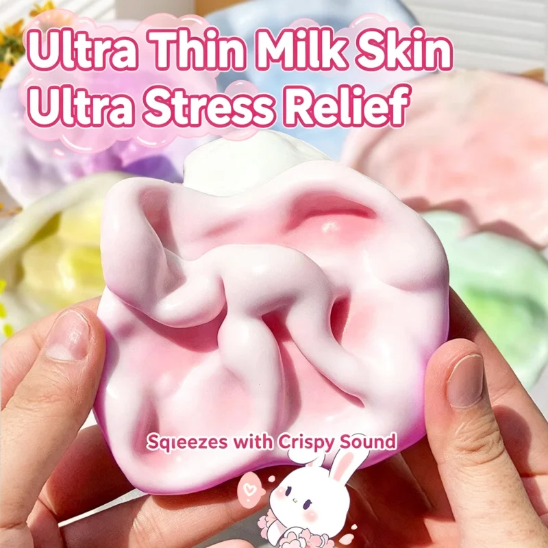 Kawaii Mochi Hand Stress Squeeze Ball Powder Filled Smooth TPR Outer Layer Multi Shape Sensory Anxiety Calm Relax Relief Toy