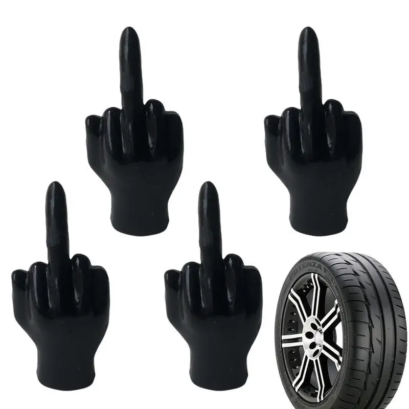 

4pcs Funny Tire Stem Caps Funny Middle Finger Tire Stem Cap Dust Proof Fluorescent Tire Valve Stem Covers For Bicycle Car Trucks