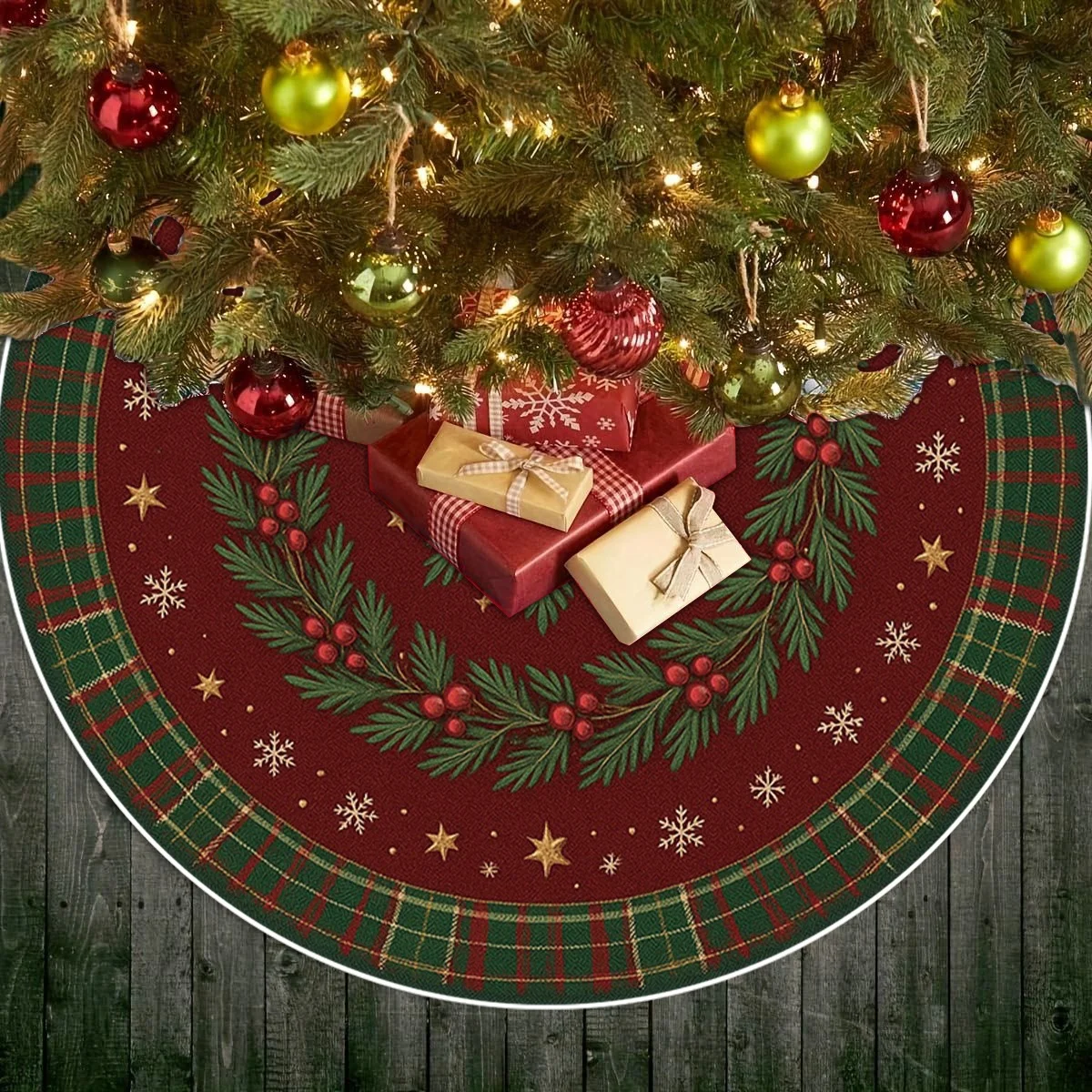 VIKAMA ผ้าปูพื้นลายตารางสำหรับ - Home Decor Xmas Tree บทวิจารณ์และราคา