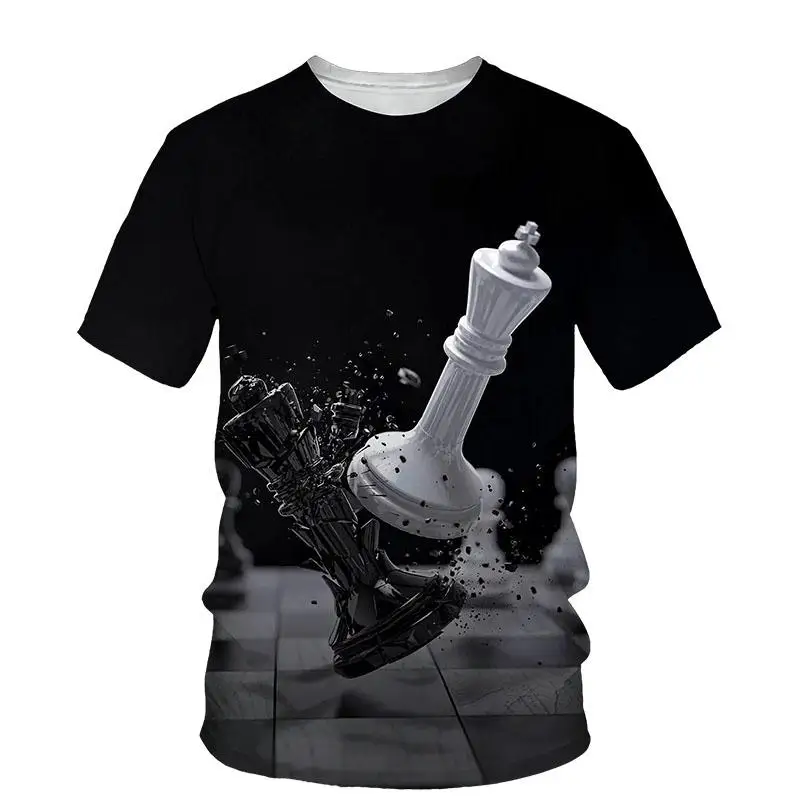 3D Printed Chess Graphic T Shirts For Men Short Sleeve Casual Tee Tops Streetwear Full Print Men Tshirt Designer Clothes Men