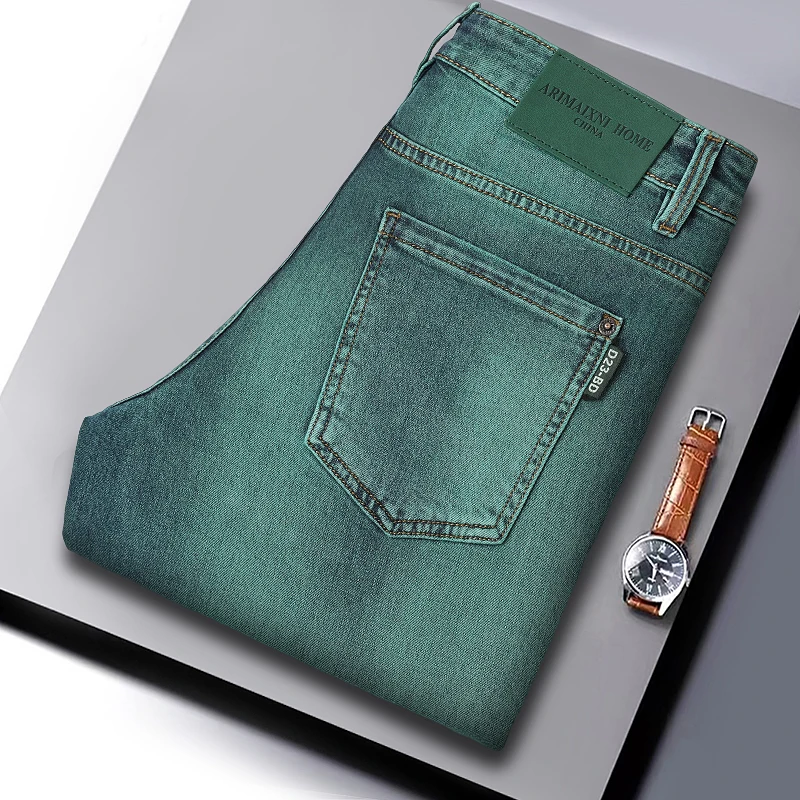 

Новые мужские джинсы: повседневные, универсальные, весна-лето, новый стиль, низкая посадка, на шнурке, эластичные, не дают усадки, большие размеры, брендовые