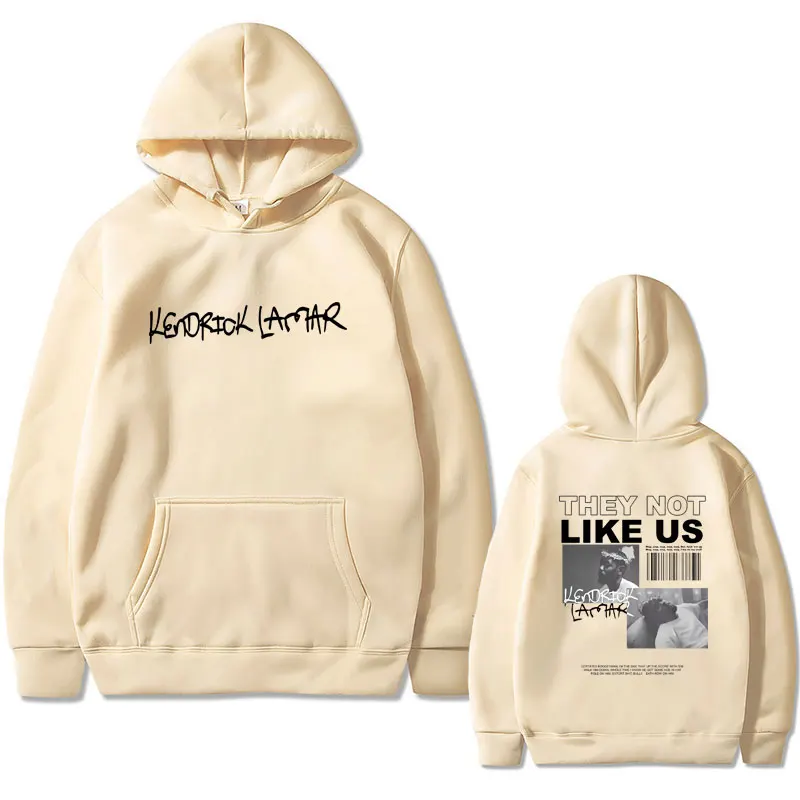 Rapper Kendrick Lamar They Not Like Us Double Sided Print Hoodie Male Vintage Oversized Tracksuit Men Hip Hop Fashion Hoodies