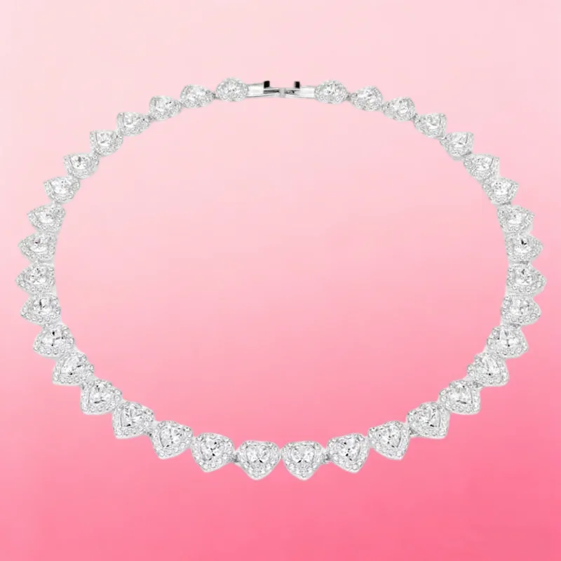 

Комплект ювелирных украшений Ariana Grande Tennis Necklace: романтический роскошный подарок для женщин, набор из чистого серебра 925 пробы
