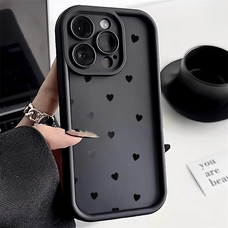 Fashion Love Heart Phone Case For iPhone 15 Pro Max iPhone 13 11 16 12 14 Pro Max SE 2020 X XS XR 7 8 Plus Soft Silicone Cover