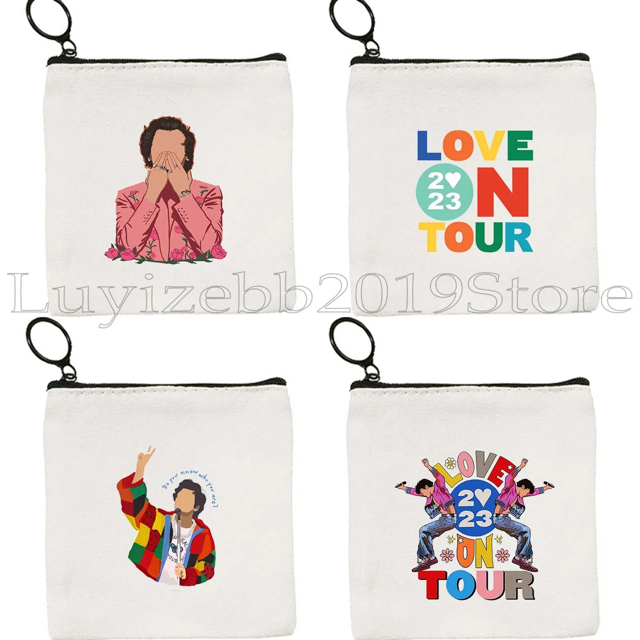 

Sunflower Love on Tour Floral Men Women Canvas Coin Purse Key Case Storage Bag Card Bag Wallet Zipper Pouch Harry Music Fan Gift