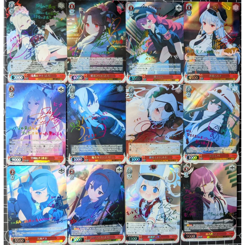 12Pcs/Set WS Card Blue Archive Shiromi Iori Onikata Kayoko Aru Golden Sign Anime Game Characters Collection DIY Color Flash Card