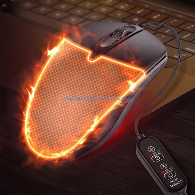 U2JE Winter USB Heating Mouse 3-Button Corded Mouse for Laptop Desktop Notebook