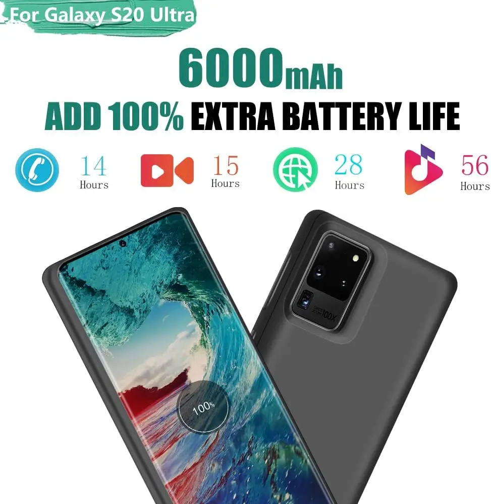 Battery Charger Case for Samsung Galaxy S20Ultra Power Case Portable Power Bank Charging Cover Battery Pack Case bateria externa