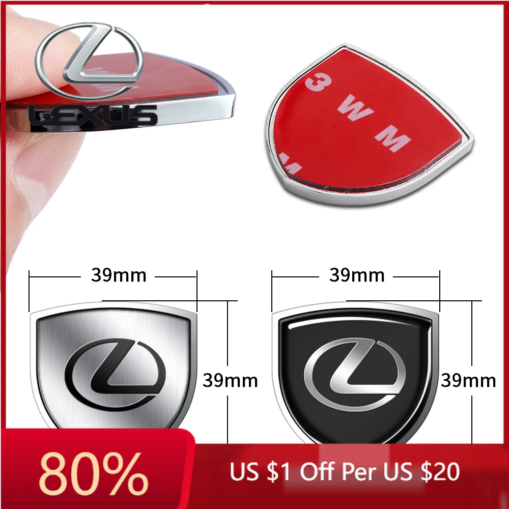 

2026 Hot Interior Stickers Car Accessories Metal Shield Badge Body Side Window Logo Stickers For Lexus EX300h RX450h Al20 ES300