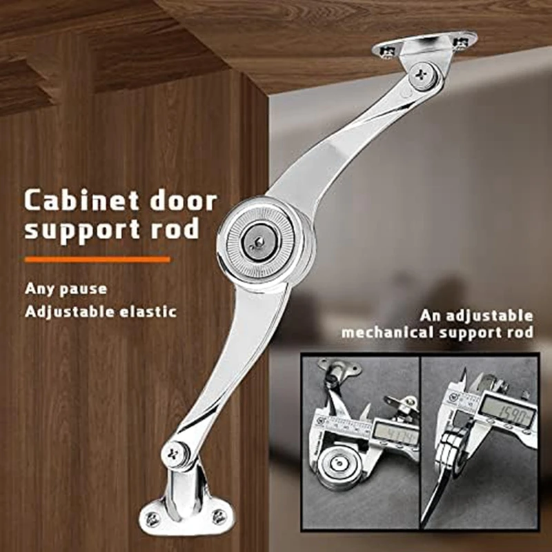 Hinge Soft Close - Lid Support Hinge Heavy Duty Adjustable Metal Lift And Up Hinge Cabinet Door Support Hinge, 4PCS Durable