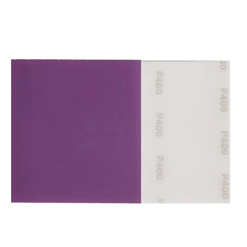 Square Sponge Sandpaper 115*125mm Ppurple Abrasive  Wet And Dry For All Kinds Of Materials Polishing400 600 800Grit