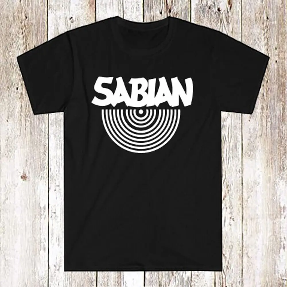 Sabian Drums-camiseta negra para hombre, camisa de talla S-5xl, de algodón, de manga corta, con cuello redondo, de verano