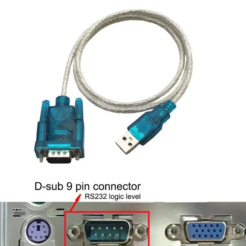 RS232 COM PDA DB9 9 Pin to USB 2.0 Cable Adapter USB to SerialPort Chip CH340 WCH Fit for Windows 7 8.1 10 11 XP Vista M-acOS