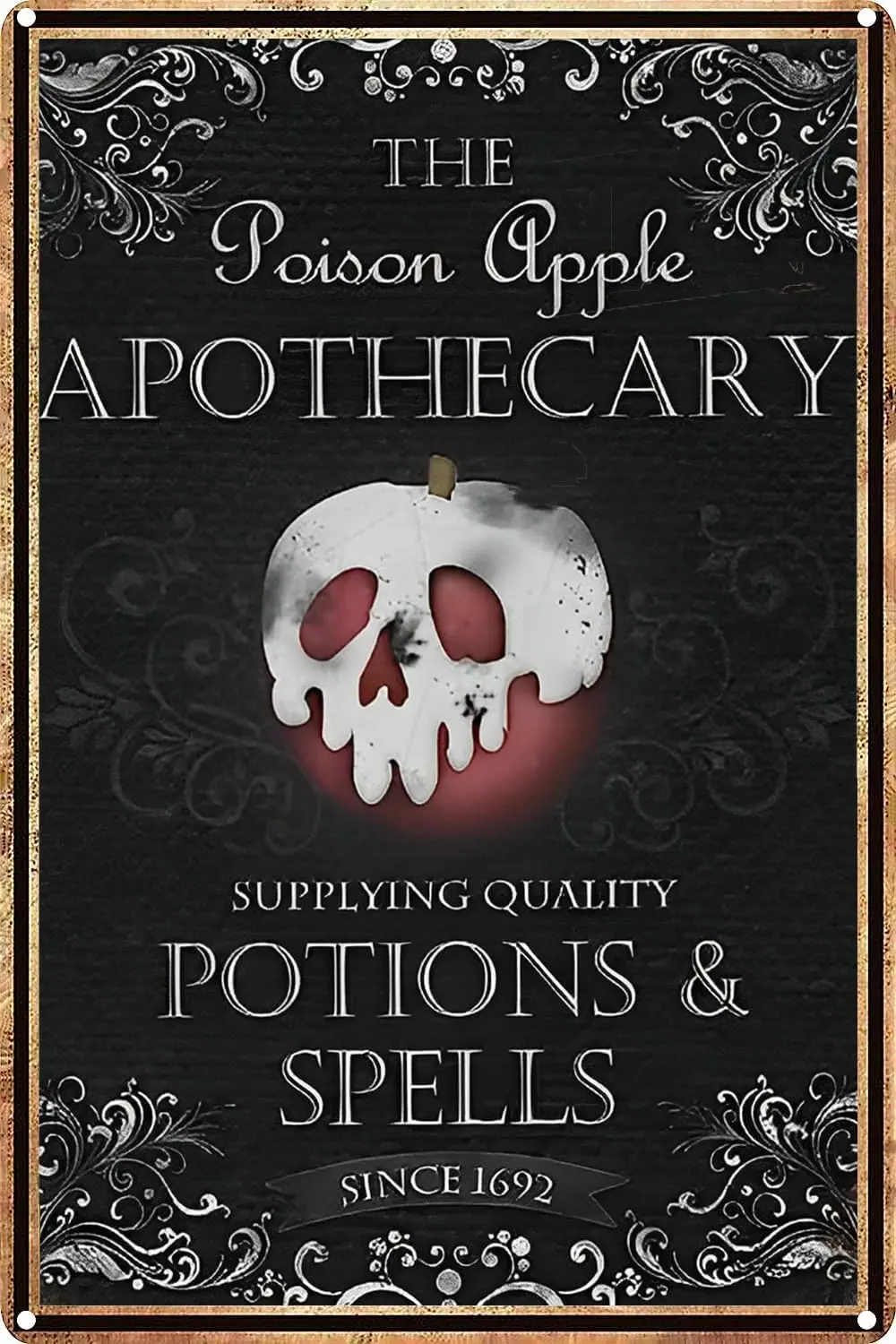 

Halloween Poison Apple Metal Tin Sign Halloween Decor Halloween Tin Signs for Kitchen Home Office Bar Cafe Decor 8x12 Inch