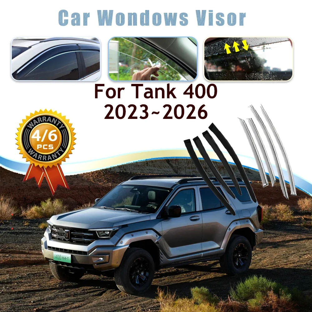 Fit For Great Wall Tank 400 Hi4-T PHEV 2023 2024 2025 2026 Car Window Visors Sun Guards Deflectors Windshields Carro Accessories