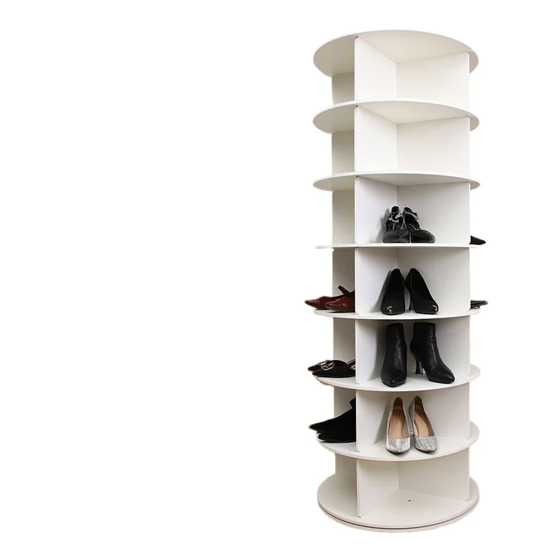 

Simple multi-layer rotating shoe rack 360-degree storage organizer plastic bookshelf for home entrance or student use