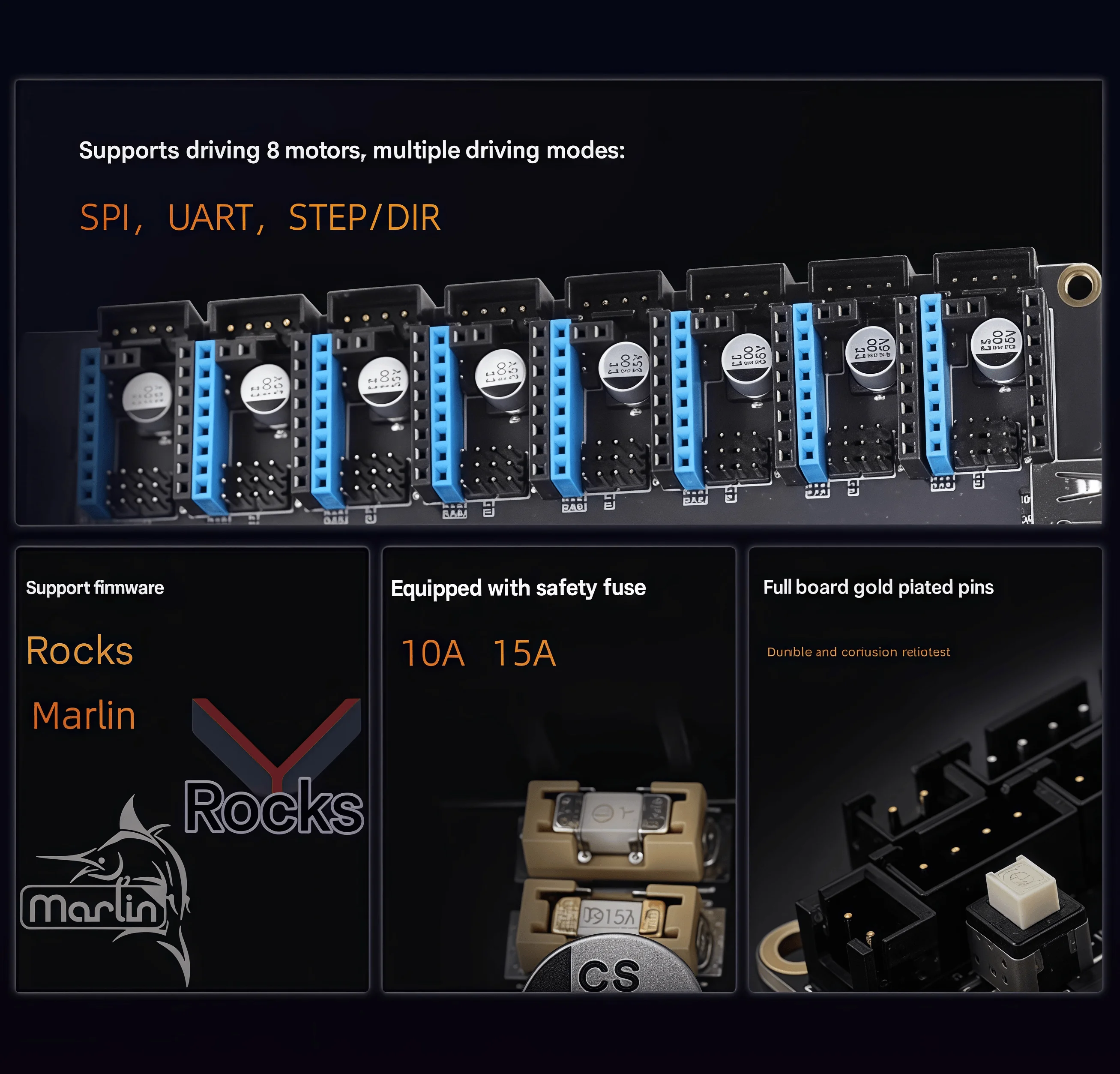 Fly 3d D8 8-axis motherboard STM32H723 STM32F407 for Klipper Marlin 3D printer Voron 2.4 Trident