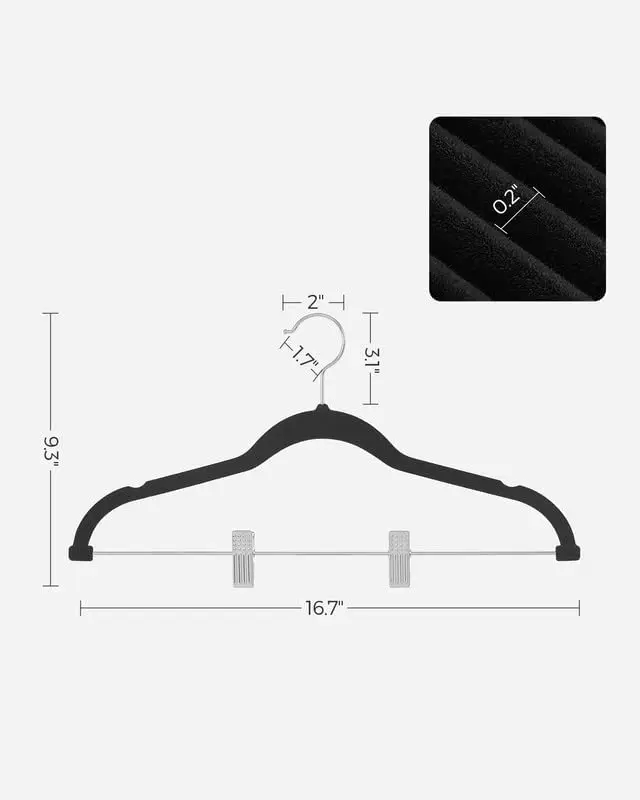 30 Pack Pants Hangers, 16.7 Inches Long Velvet Trousers Hangers with Adjustable Clips,Heavy-Duty,Non-Slip,Space-Saving for Pants