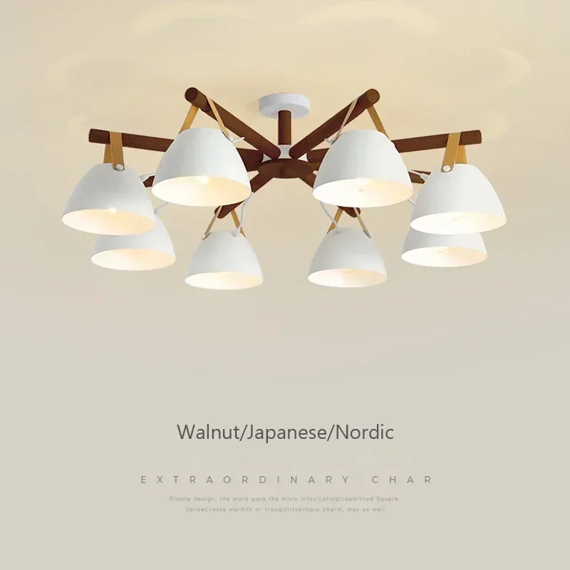 Nordic Wood LED Chandelier E27 Bulb Ceiling Lamp Apply To/living Room/Simplicity Bedroom/Hotel/Restaurant/Modern Indoor Lighting