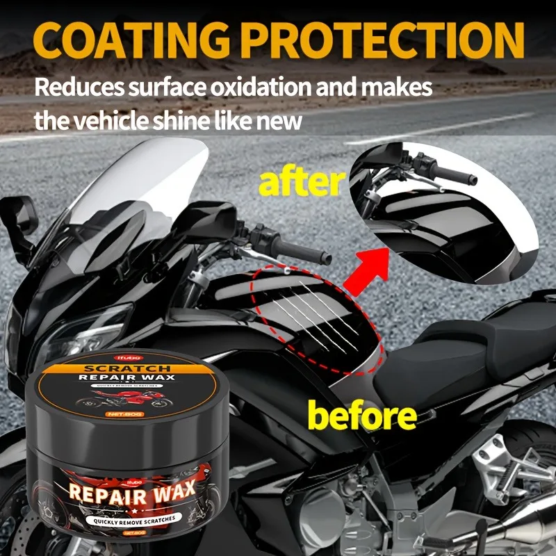 

Motorcycle & Car Scratch Repair Kit: Eliminates Swirls & Restores Paint Gloss Fast