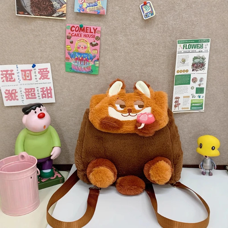 Zootopia Judy Plüsch-Rucksack-Set, Nick Plüsch-Geldbörse für Kinder, Studententasche