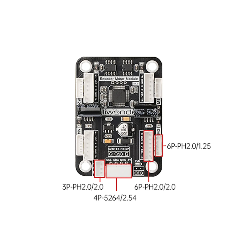 4-weg encoder motoraandrijfmodule ingebouwde spanningsregelaar circuit motorbesturing slimme auto doe-het-zelf elektrische race speciale driver