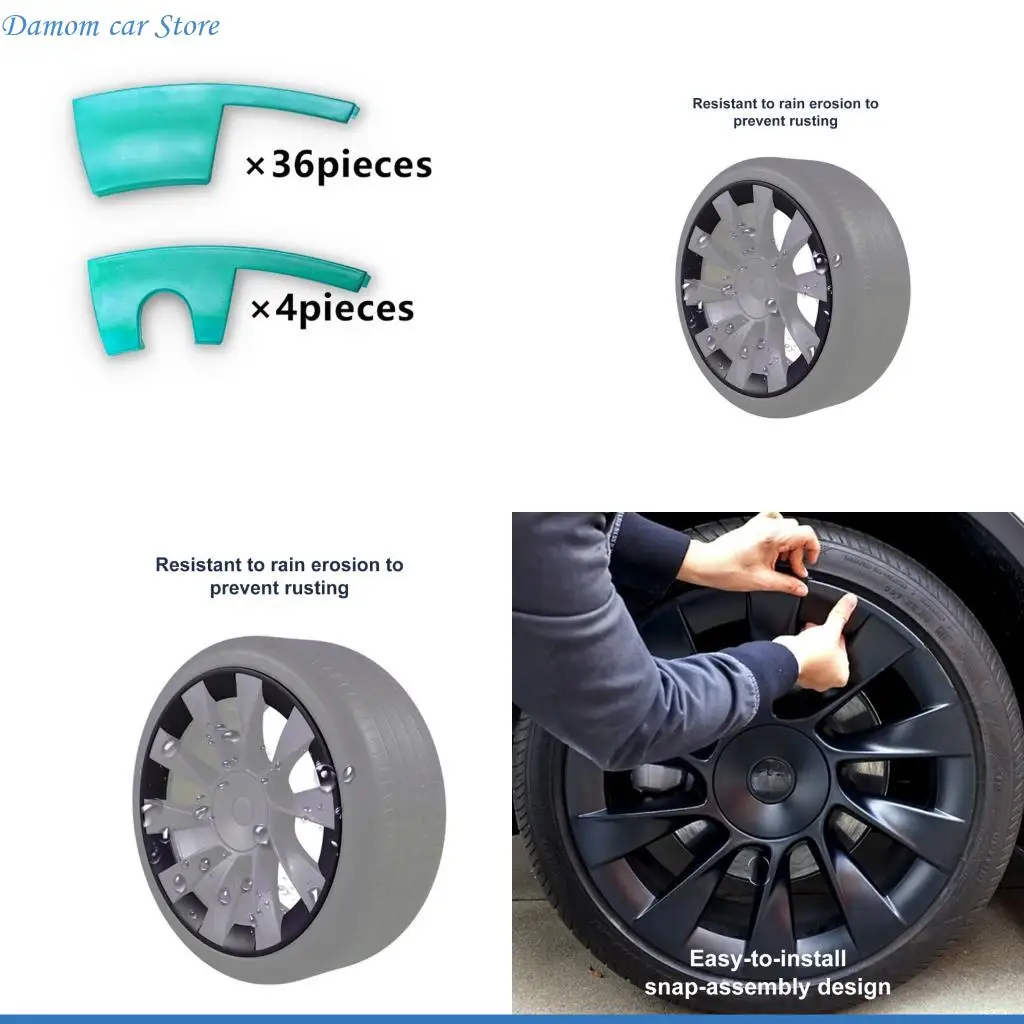 

A2UC 20 Inch ABS Wheel Cover For Electric Vehicle light In The Dark Blue Split Design Quick Install