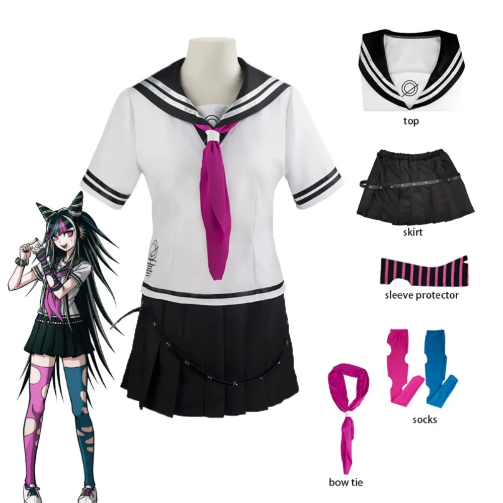 Anime Mioda Ibuki Cosplay Costume for Woman White Sailor Uniform Skirt Bow Tie Socks Set Halloween Carnivals Party Fancy Costume