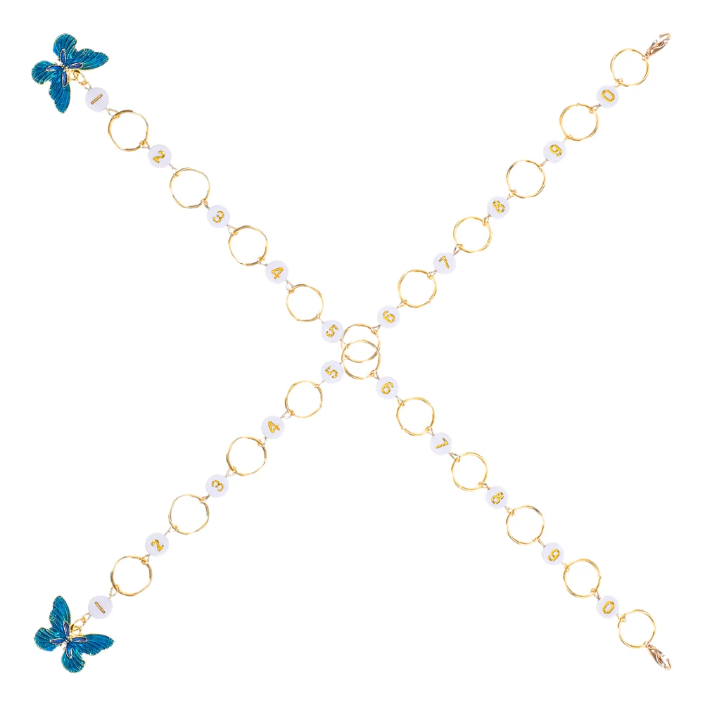 

2 Pcs Metal Knitting Crochet Row Counter Chain Crochet Markers Sewing Accessories Knitting Row Counter Tool Pendant