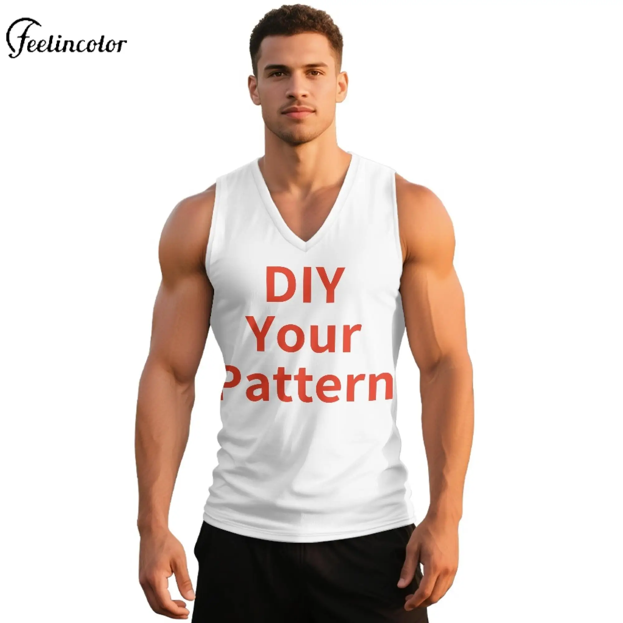 

DIY Your Own Pattern Sleeveless Shirt Custom Your Logo or Pattern Customizable Tank Top Personalized Outdoor Sports Sportswear