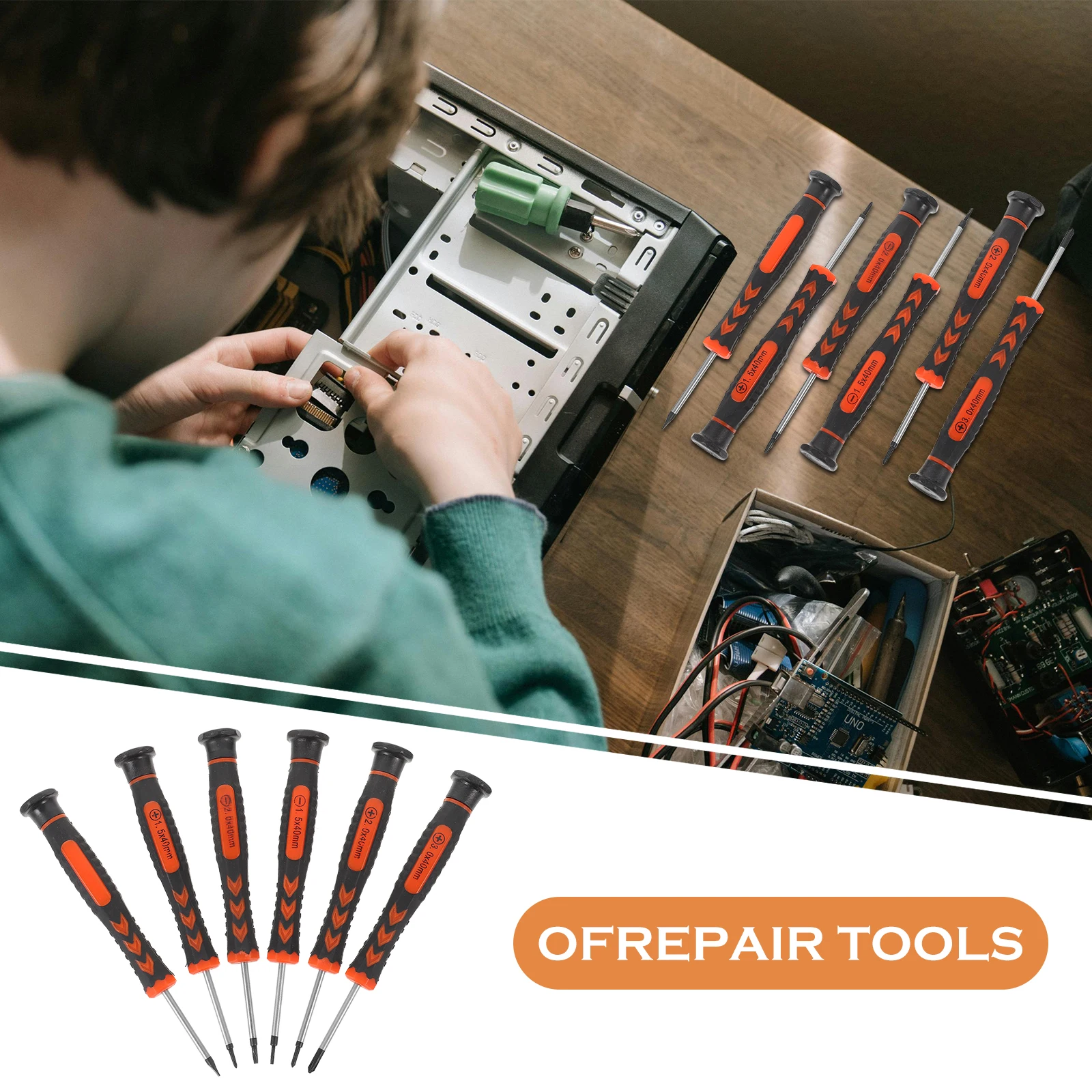 

6 In 1 Precision Screwdriver Set Durable Steel Multi-Function Repair Tool For Electronics Computers Watch Jewelry Household