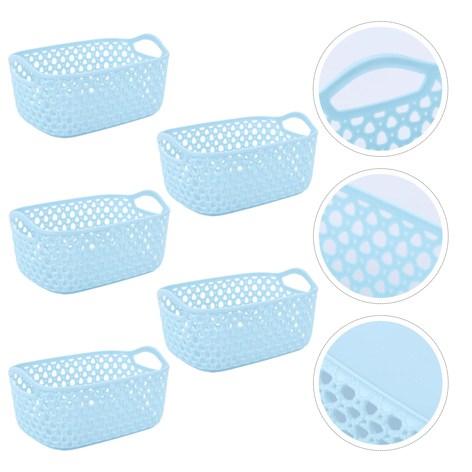 

5Pcs Desktop Storage Basket Plastic Organizer Sundries Container Home Storage Holder Kitchen Bathroom Organizer Box