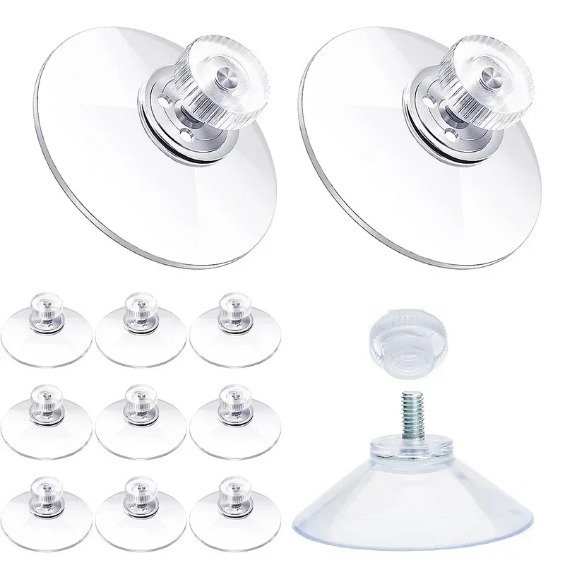 5/10 pçs ganchos de ventosa com porca de parafuso 40mm almofadas de sucção transparente forte adesivo suporte de sucção para porta de parede do banheiro de vidro do carro