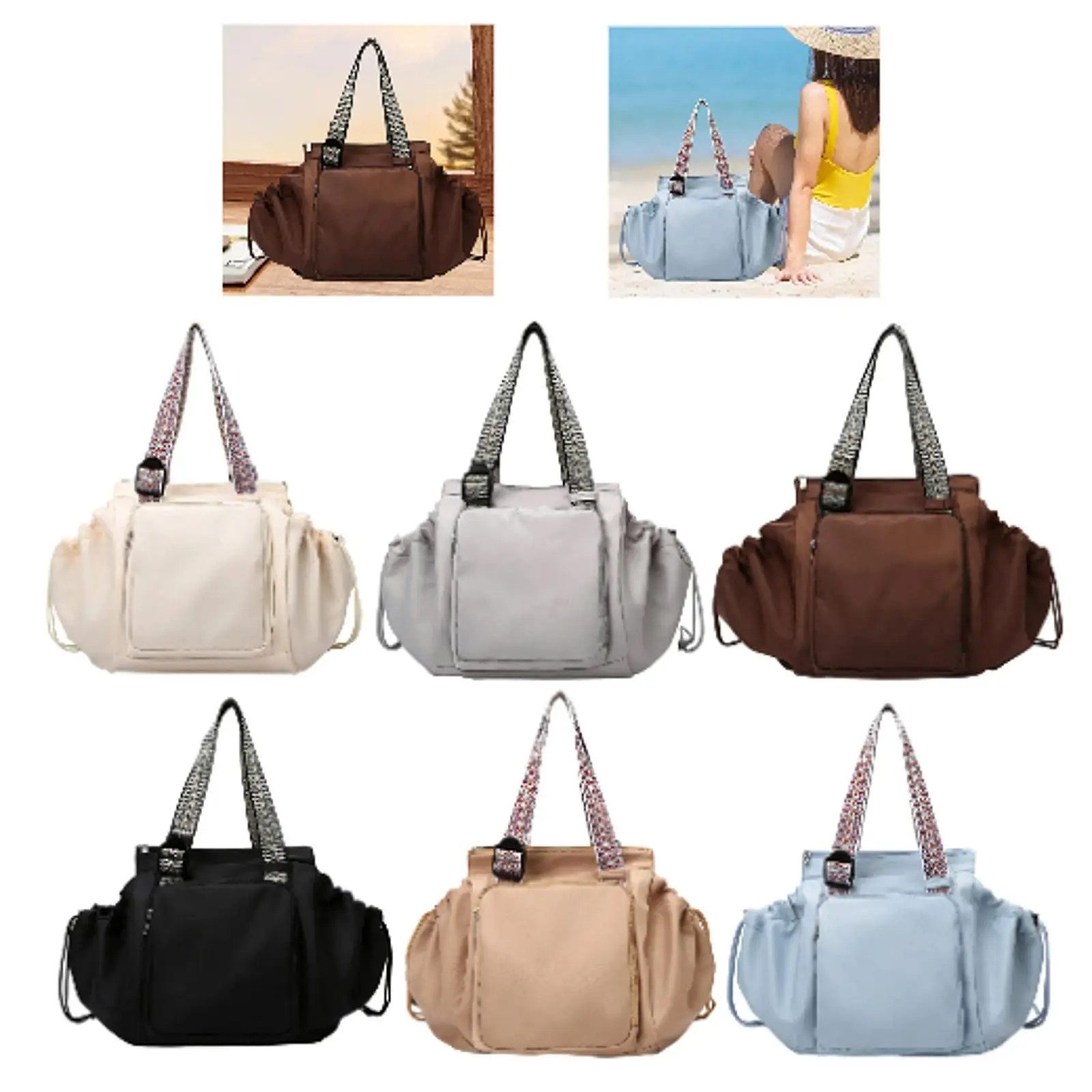

Women Shoulder Bag Portable Organizer Transformable Cradle Bag for Street Summer