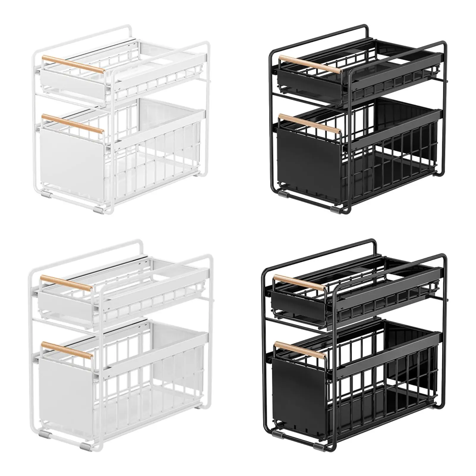 

Under Sink Organiser Rack Metal Cabinet Slide Out Pantry Cabniet Storage Bin