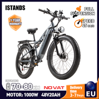 ITSTANDS RX26 Electric Bike,26Inch 1000W Mountain Ebike,48V20AH Movable Battery,3.0 Fat Tires Electric Bicycle MTB For Adults