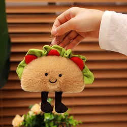 INS Hot Cartoon Burger Taco Cakes Plush Toys Simulation Stuffed Hamburger Plush Pillow Backpack Decor for Kids Girls Xmas Gifts