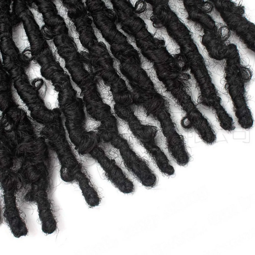 Perruque tressée africaine sale, cheveux au crochet, fermoir papillon doux, faux cheveux au crochet âgés, préboucle, 12 po