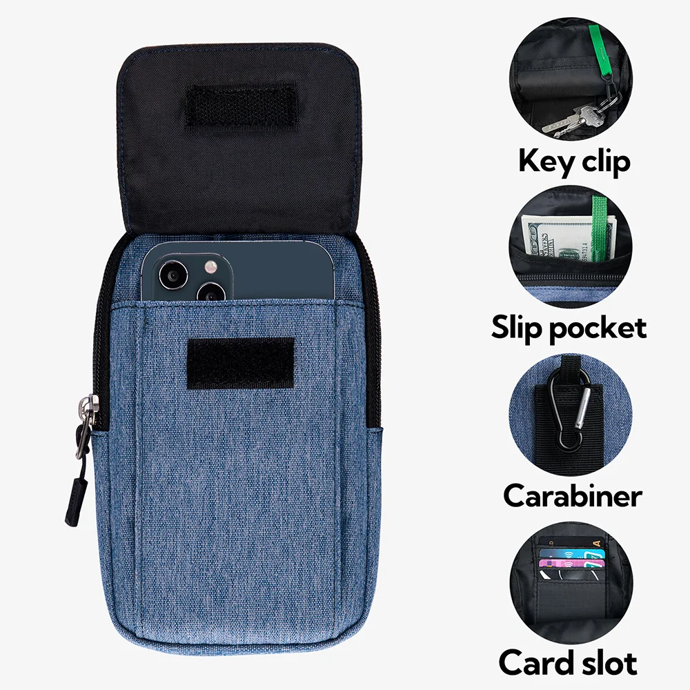 WATERFLY Mini Shoulder Crossbody Bag Small Belt Bag Pouch For Men Women Waist Fanny Pack With Adjustable Strap Carabiner Handbag