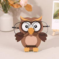 Cartoon Owl Glasses Frame Cute Animal Glasses Frame Sunglasses Display Stand Hand Carved Home Wooden Decoration