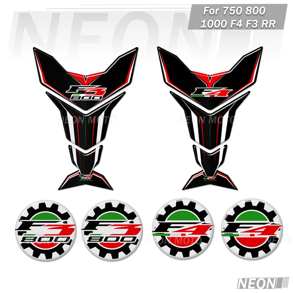 

For MV Agusta 750 800 1000 F3 F4 RR Motorcycle 3D Fish Bone Tank Pads, Gas Fuel Protector Anti-Slip Stickers Decals Kit