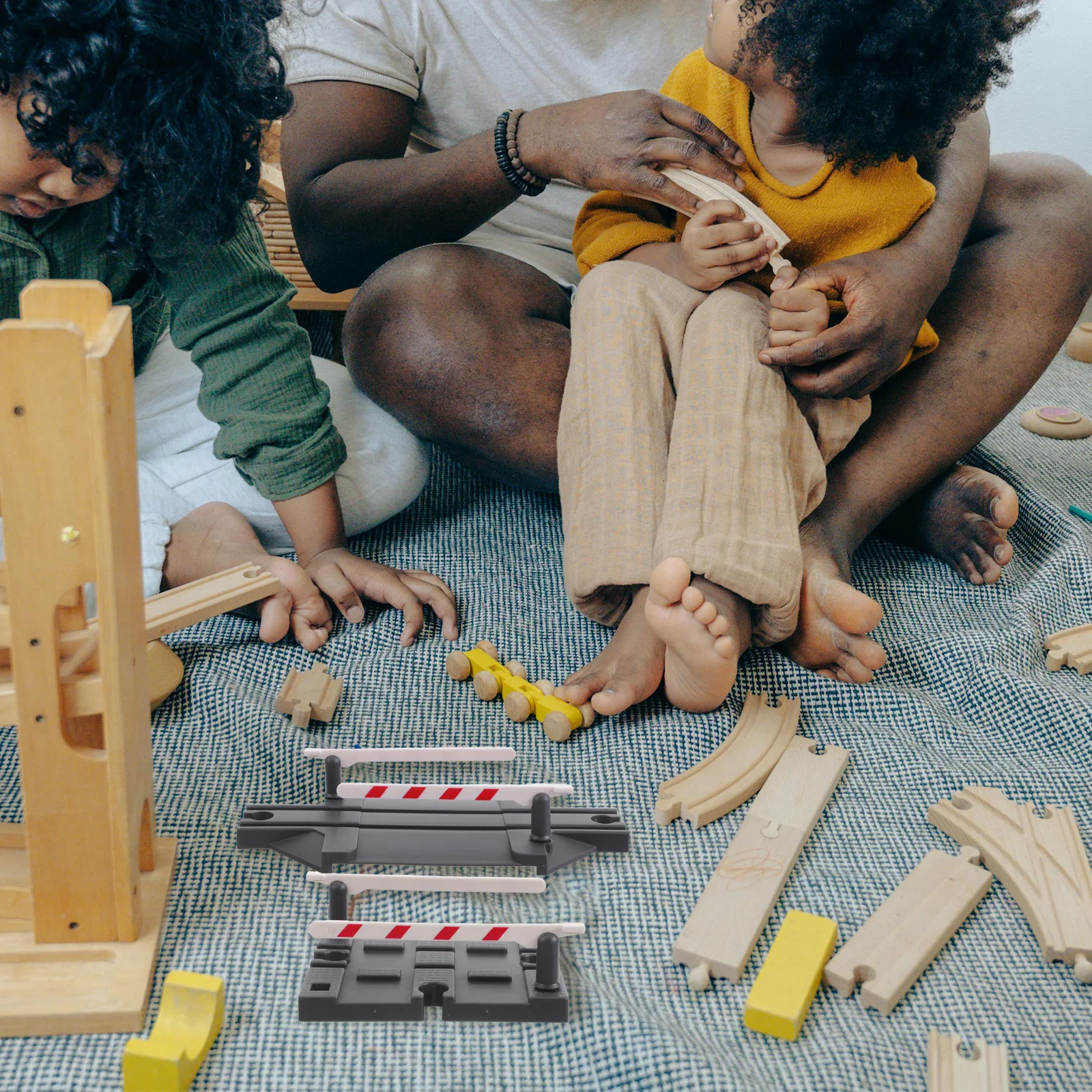 Barreiras de estrada para trem de fogo, 2 peças, peças de expansão ferroviária de plástico, fácil instalação, barricadas para jogo interativo