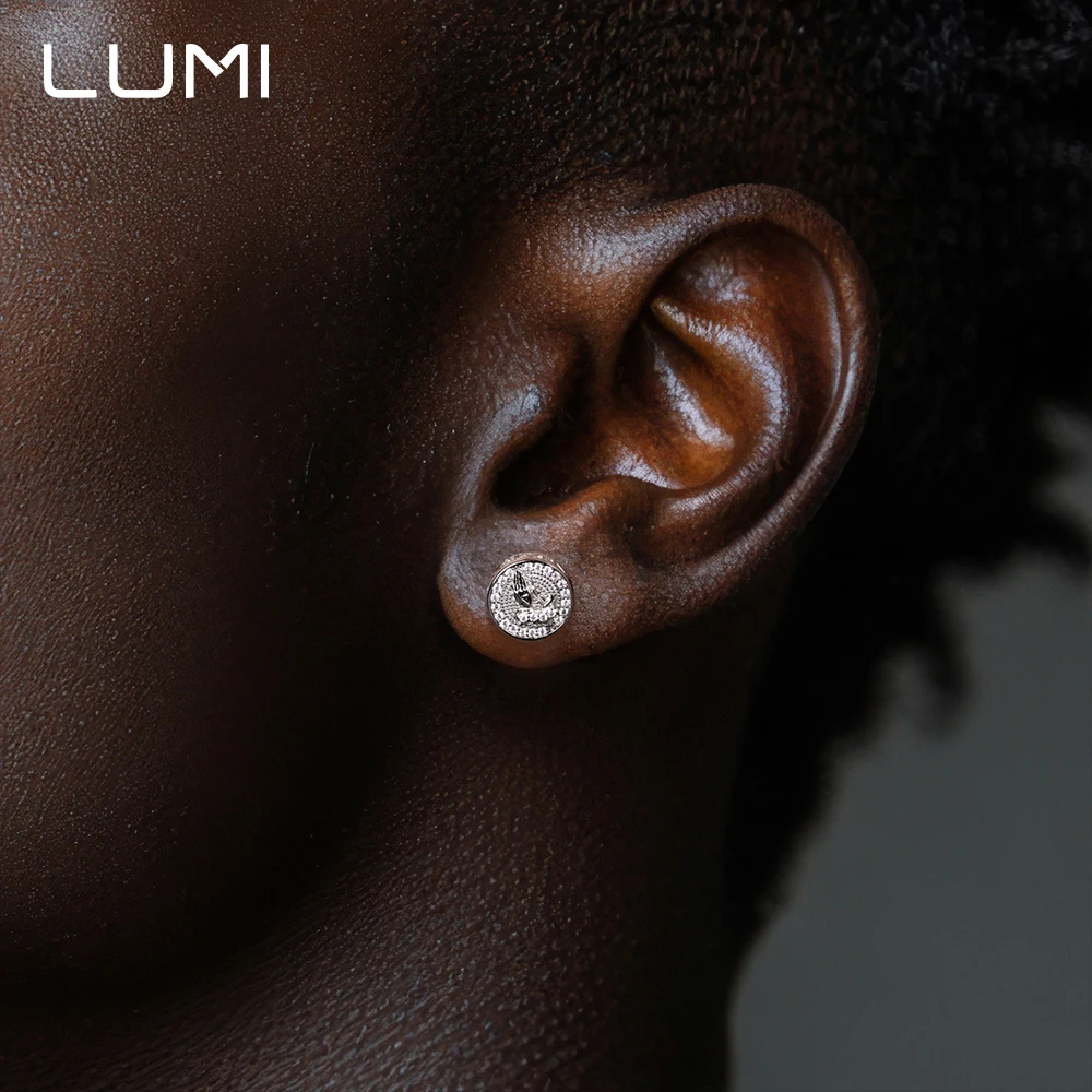 أنيق 925 الفضة الهيب هوب وأقراط مجموع 0.5ct مويسانيتي نحت الصلاة لفتة الأذن هوب للجنسين هدية #5