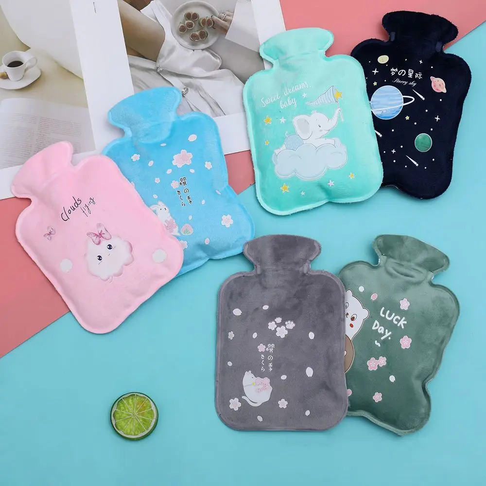 Cute Cartoon Water Injection Plush Warm Water Bottle Mini Explosion-proof Portable Winter Hand Warmer