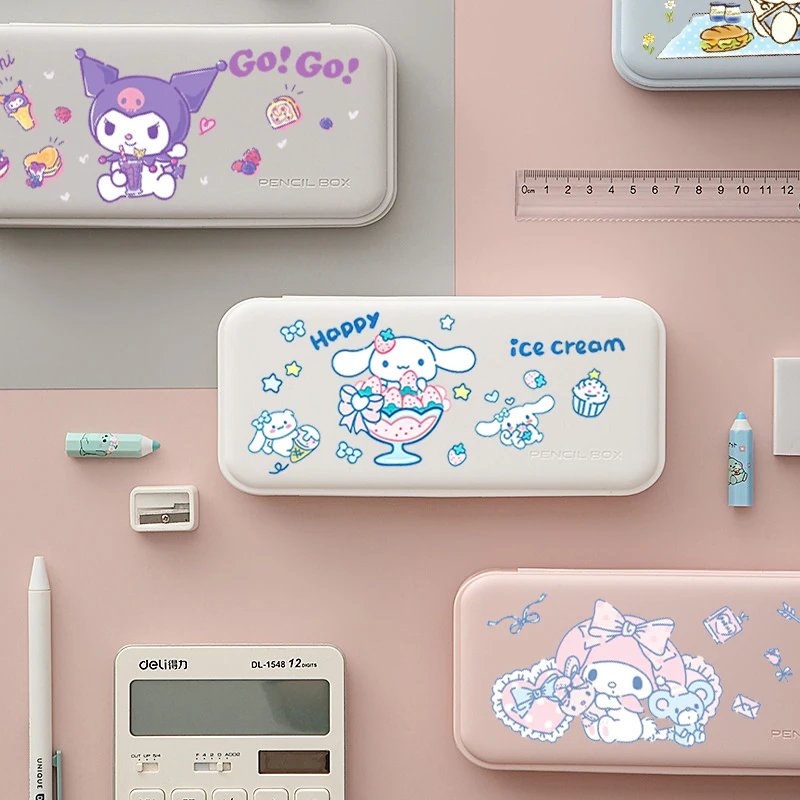 Sanrio Stationery Case Cinnamoroll Accessories Cute Anime Kawaii Student Pencil Case Office Portable Storage Toys for Girls Gift