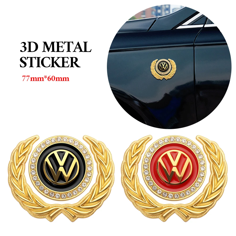 3D Metal lace stickers for universal waterproofing For Volkswagen VW GOLF Polo Tiguan GTI PASSAT TSI Jetta MK5 MK6 Touran Jetta