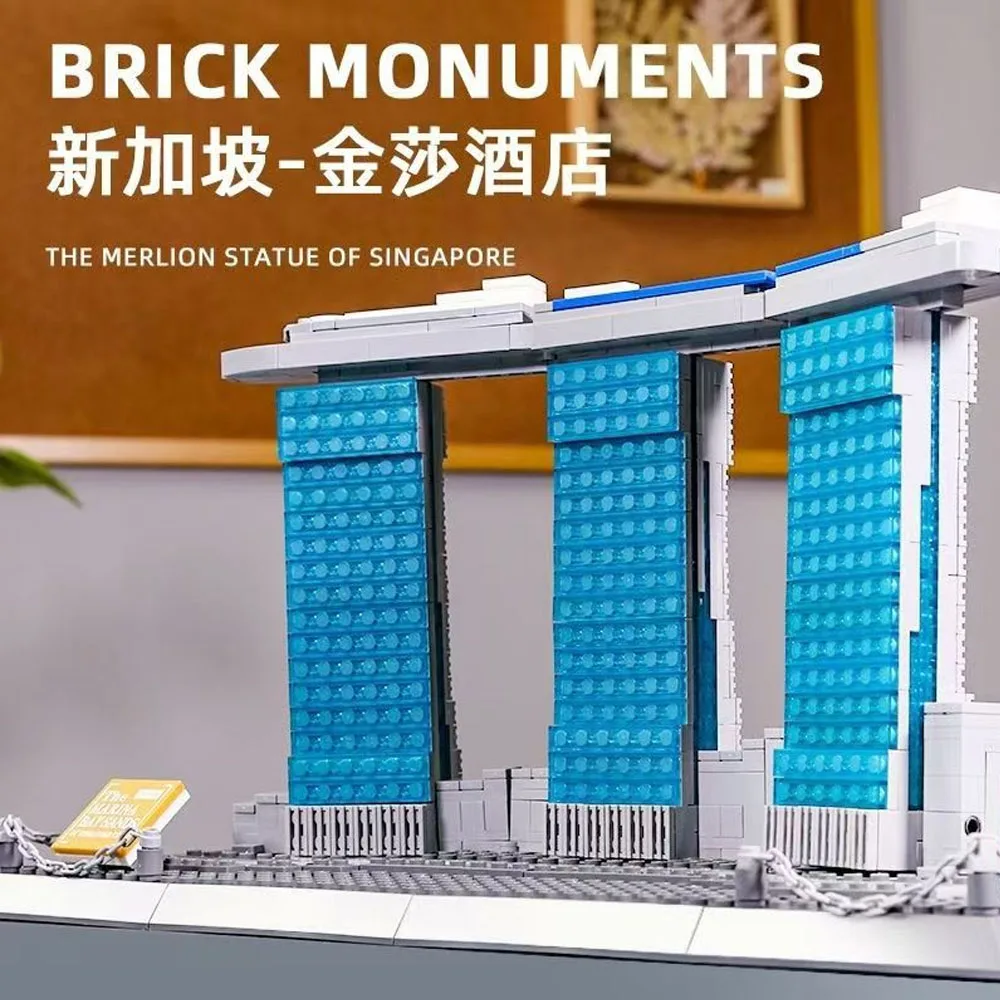 

creative expert street view decorate Marina Bay Sanks moc hotel Building Block model toy gifts kids Christmas 881pcs